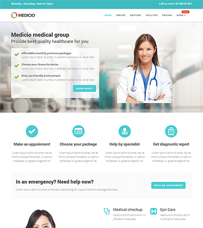 Medicio – Free Bootstrap Theme